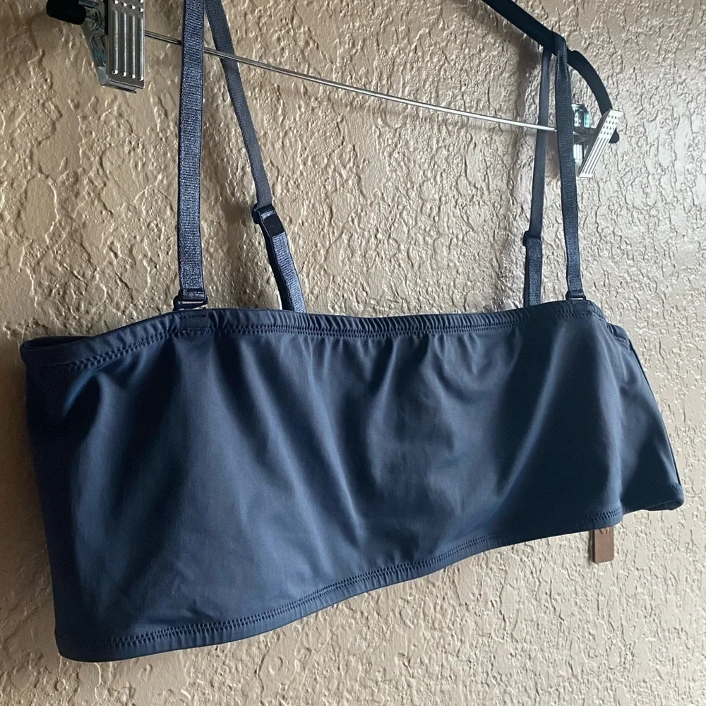 Skims Swim Micro Bandeau Bikini Top, Denim Wash, 3X - New - Picture 4 of 11